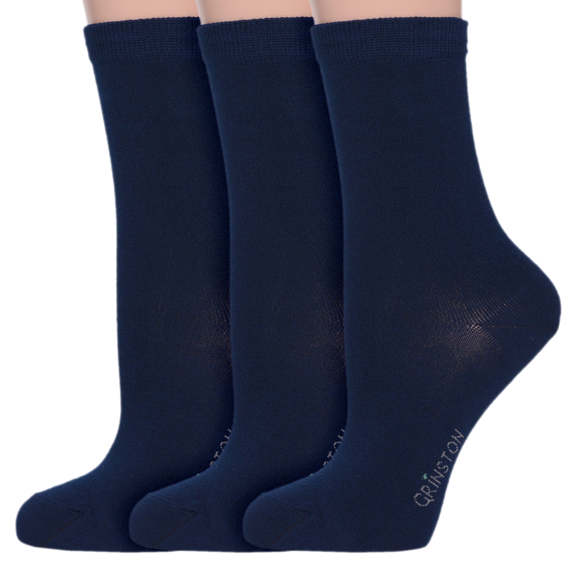 

Комплект носков женских Grinston socks 3-17D2 синих 23, Синий, 3-17D2