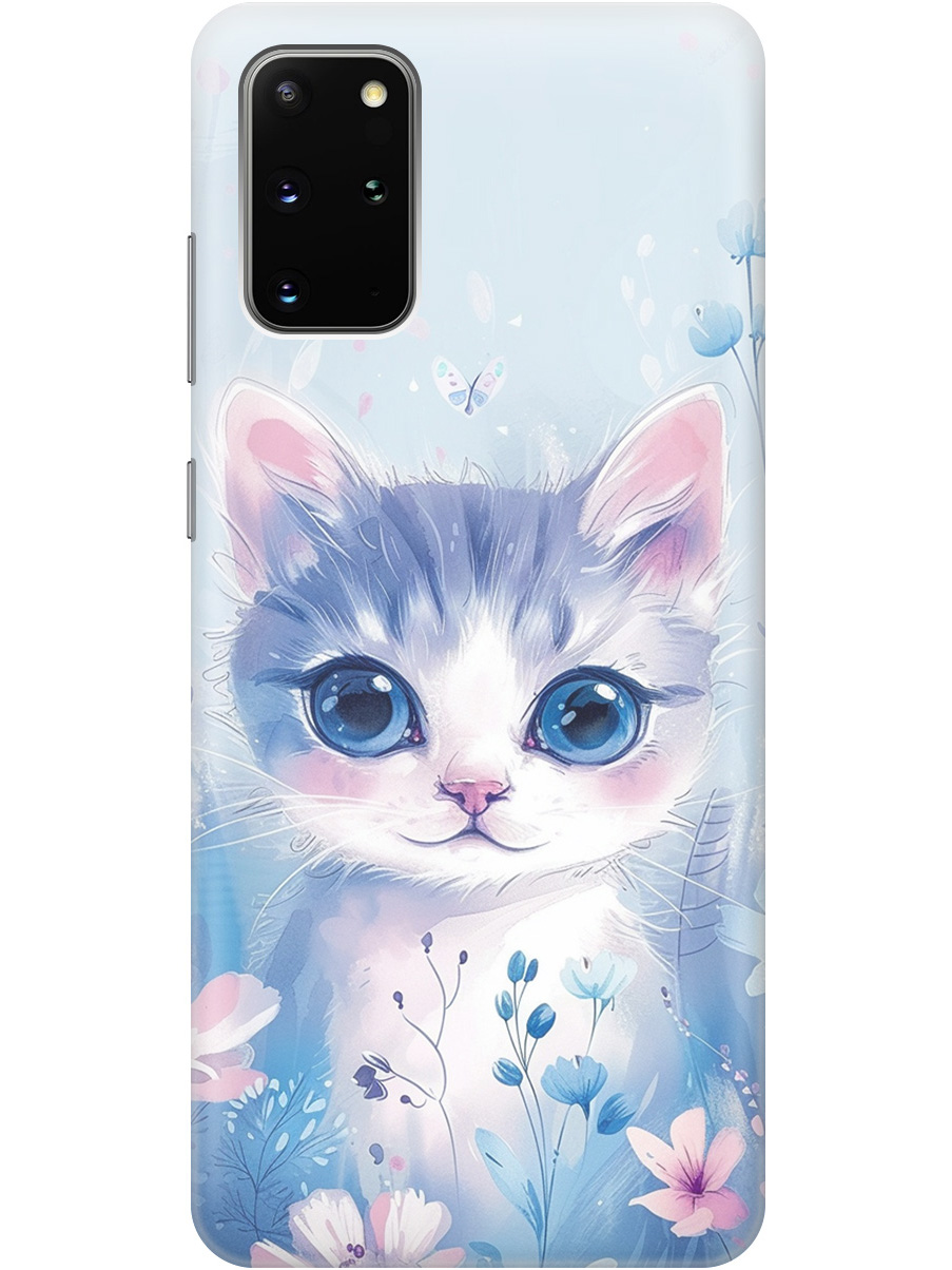 

Силиконовый чехол на Samsung Galaxy S20+ с принтом "Котик в цветах", Прозрачный;белый;голубой;розовый, 722628512