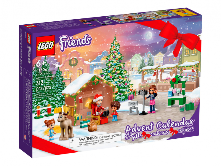 Конструктор LEGO Friends 41706 Новогодний календарь, 312 деталей, 2023 рождественский адвент календарь lego star wars 75366 звёздные войны 2023