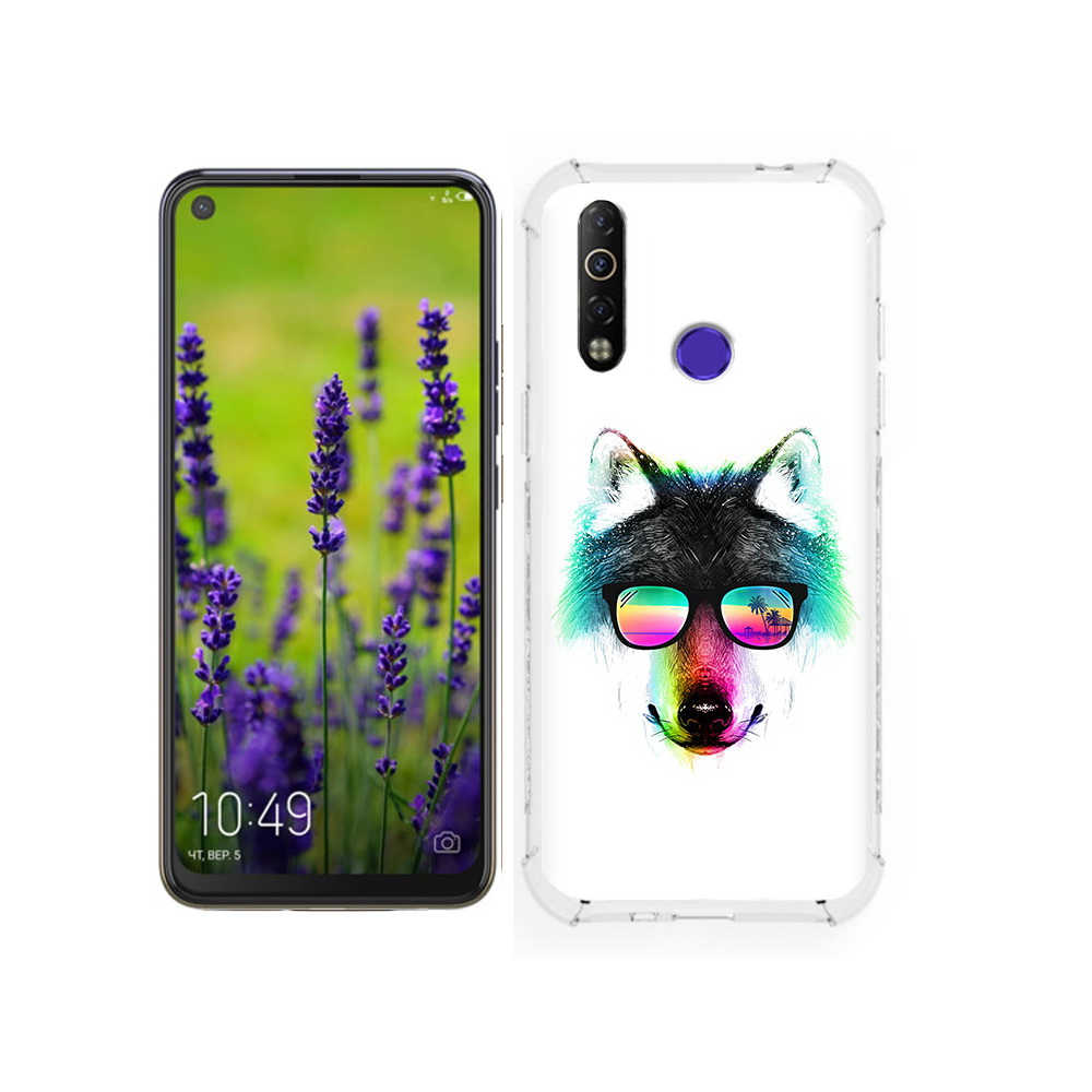 

Чехол MyPads Tocco для Tecno Camon 12 радужный волк, Tocco