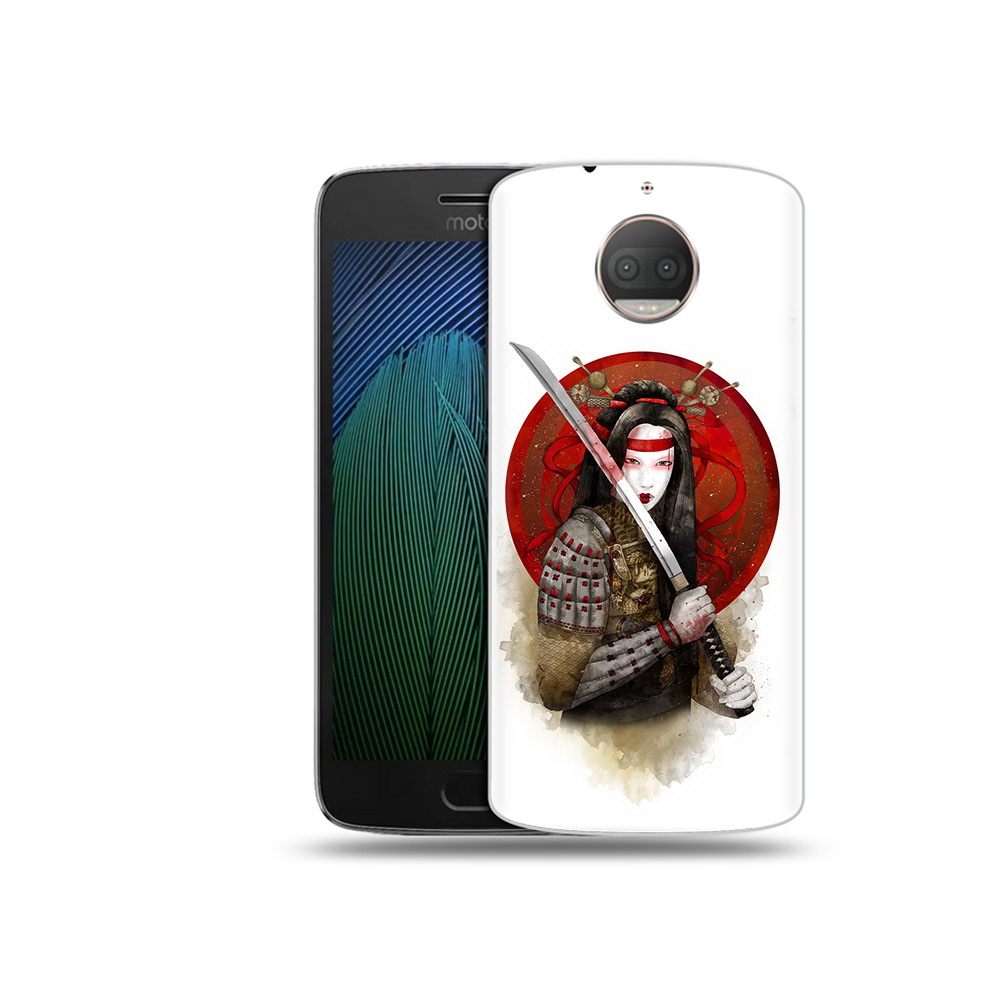 

Чехол MyPads Tocco для Motorola Moto G5S Plus рисованная девушка с катаной, Прозрачный, Tocco