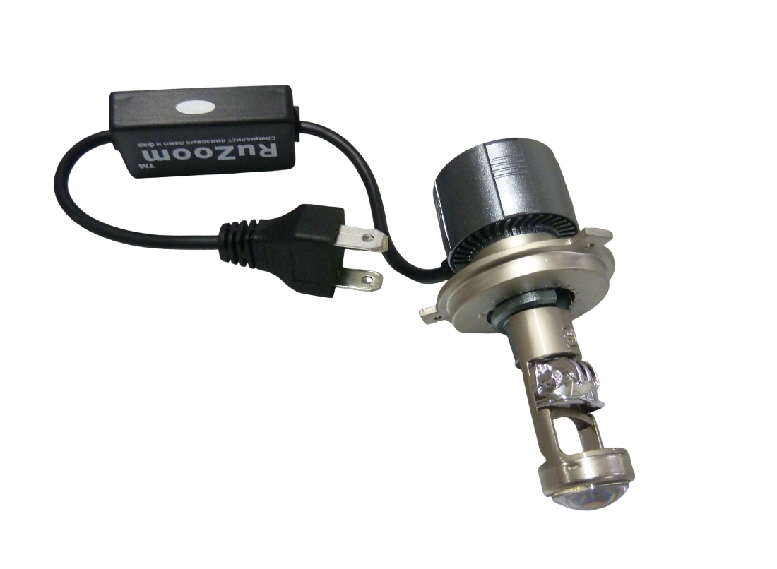 

Светодиодные лампы RuZoom H4 A80 с линзой (чипы 3570) 6500K 40/55W 4000/4500Lm 12V, A80 H4