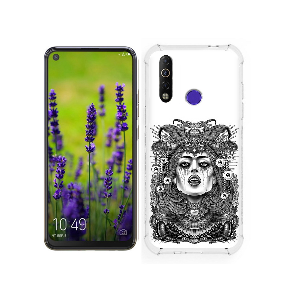 

Чехол MyPads Tocco для Tecno Camon 12 портрет девушки черно белый, Tocco