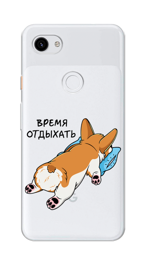 

Чехол на Google Pixel 3A XL "Корги отдыхает", Черный;коричневый;голубой, 270450-1