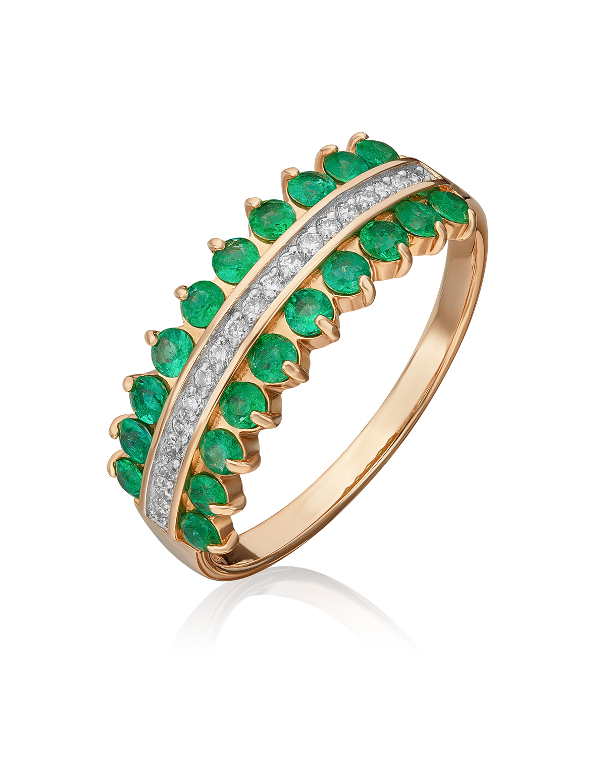 

Кольцо из золота с изумрудом р.18 PLATINA jewelry 01-1550-00-106-1110-30, 01-1550-00-106-1110-30_p