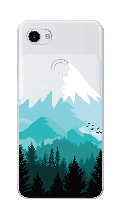 

Чехол на Google Pixel 3A XL "Синяя снежная гора", Белый;голубой;бирюзовый, 270450-2