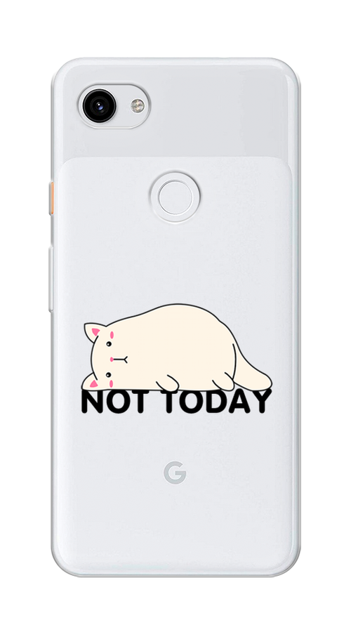 

Чехол на Google Pixel 3A XL "Cat not today", Белый;розовый;черный, 270450-1