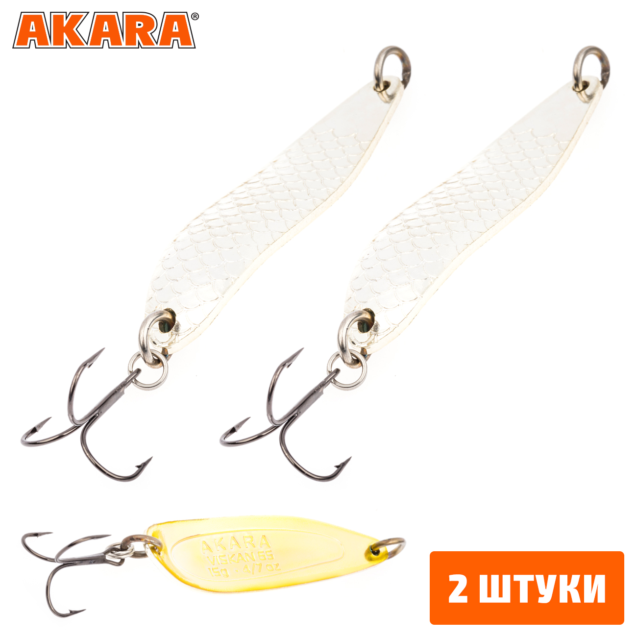 

Блесна колебалка Akara Action Series Viskan 15гр. Sil/Go (2 Штуки), Viskan 15