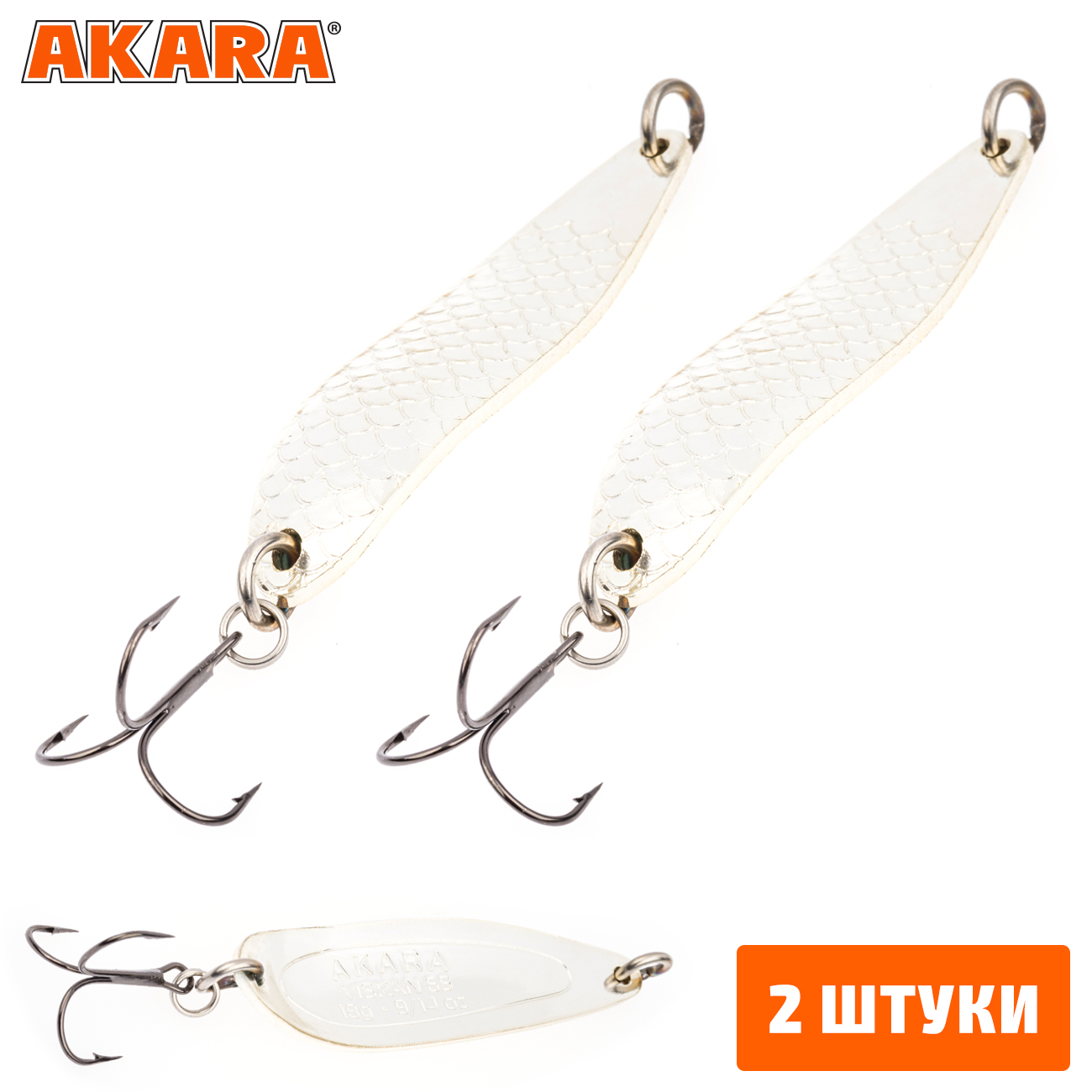 

Блесна колебалка Akara Action Series Viskan 12гр. Sil (2 Штуки), Viskan 12