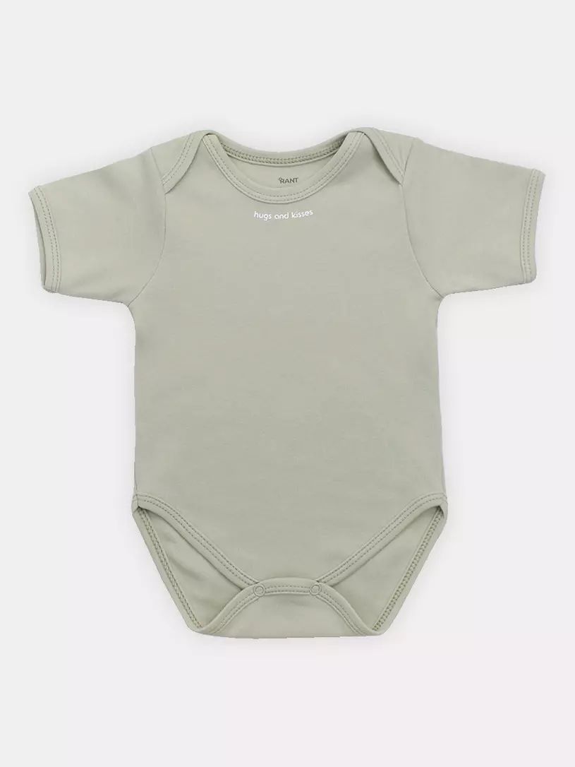 Боди детское с коротким рукавом RANT HUGS AND KISSES Light Green р.74