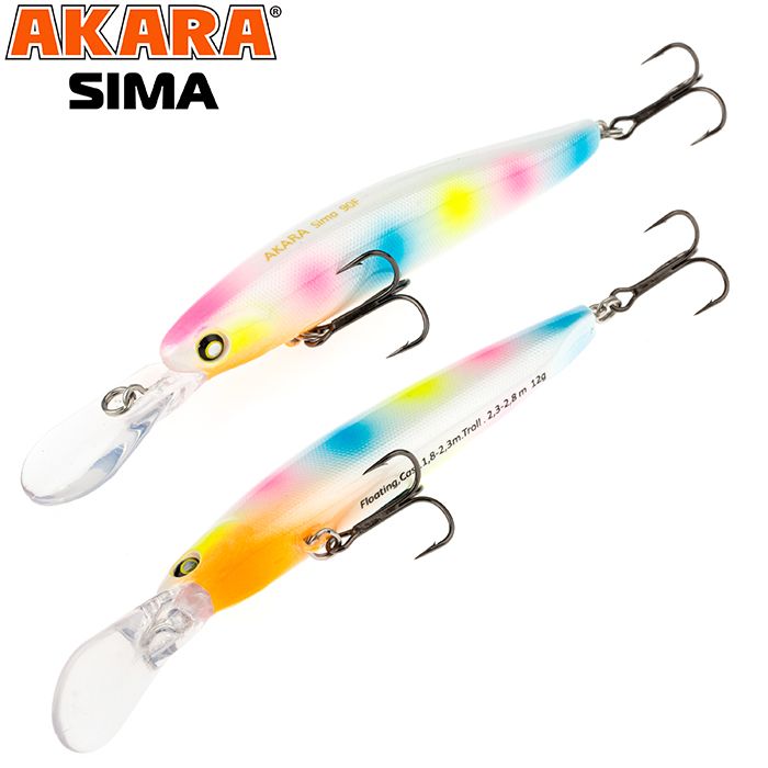 

Воблер Akara Sima 90F 12 гр 3/7 oz 3,5 in A170, Разноцветный, Sima