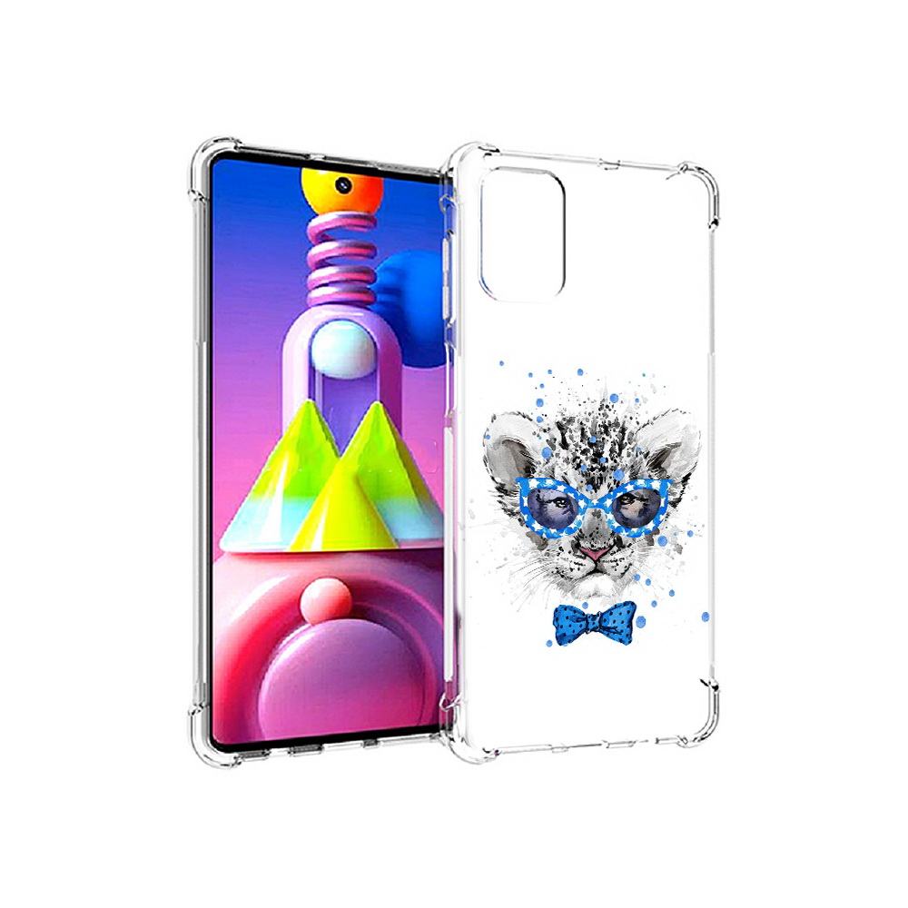 

Чехол MyPads Tocco для Samsung Galaxy M51 тигренок с бабочкой (PT156838.490.642), Прозрачный, Tocco