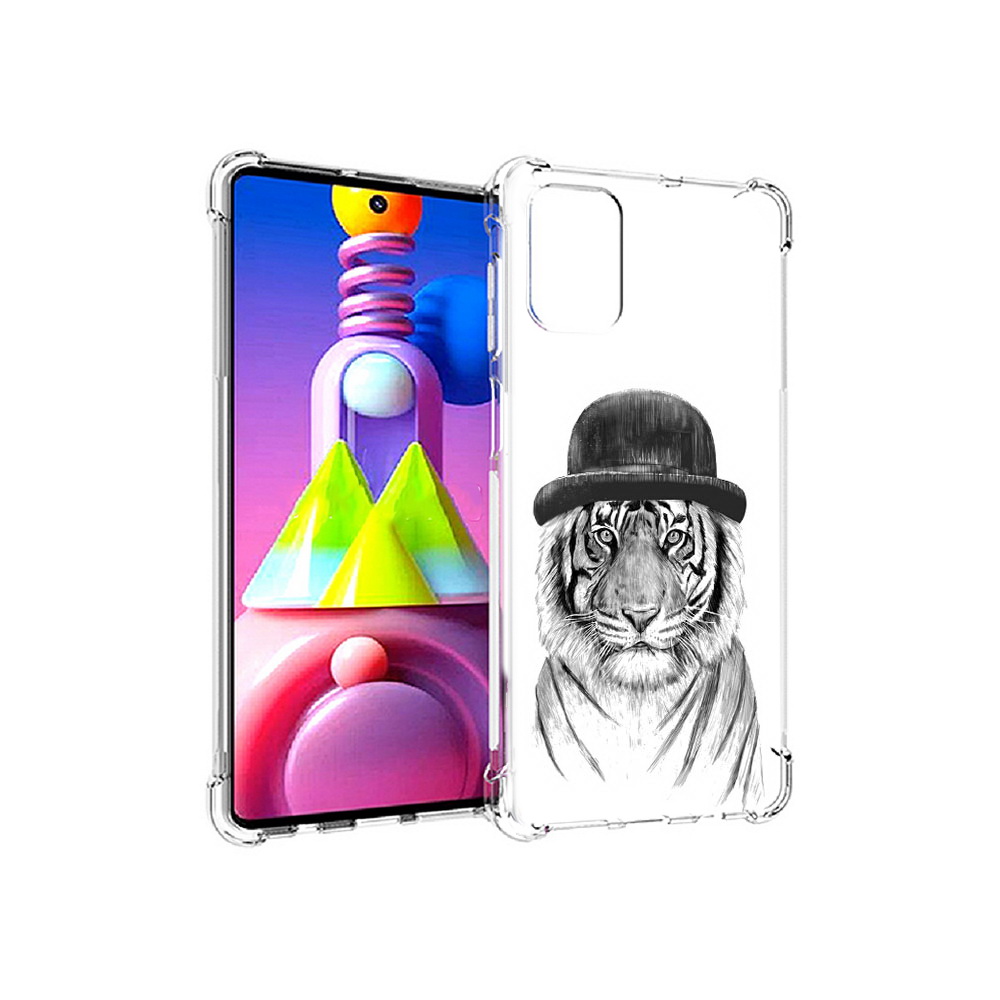 

Чехол MyPads Tocco для Samsung Galaxy M51 тигр британец (PT156838.490.641), Прозрачный, Tocco