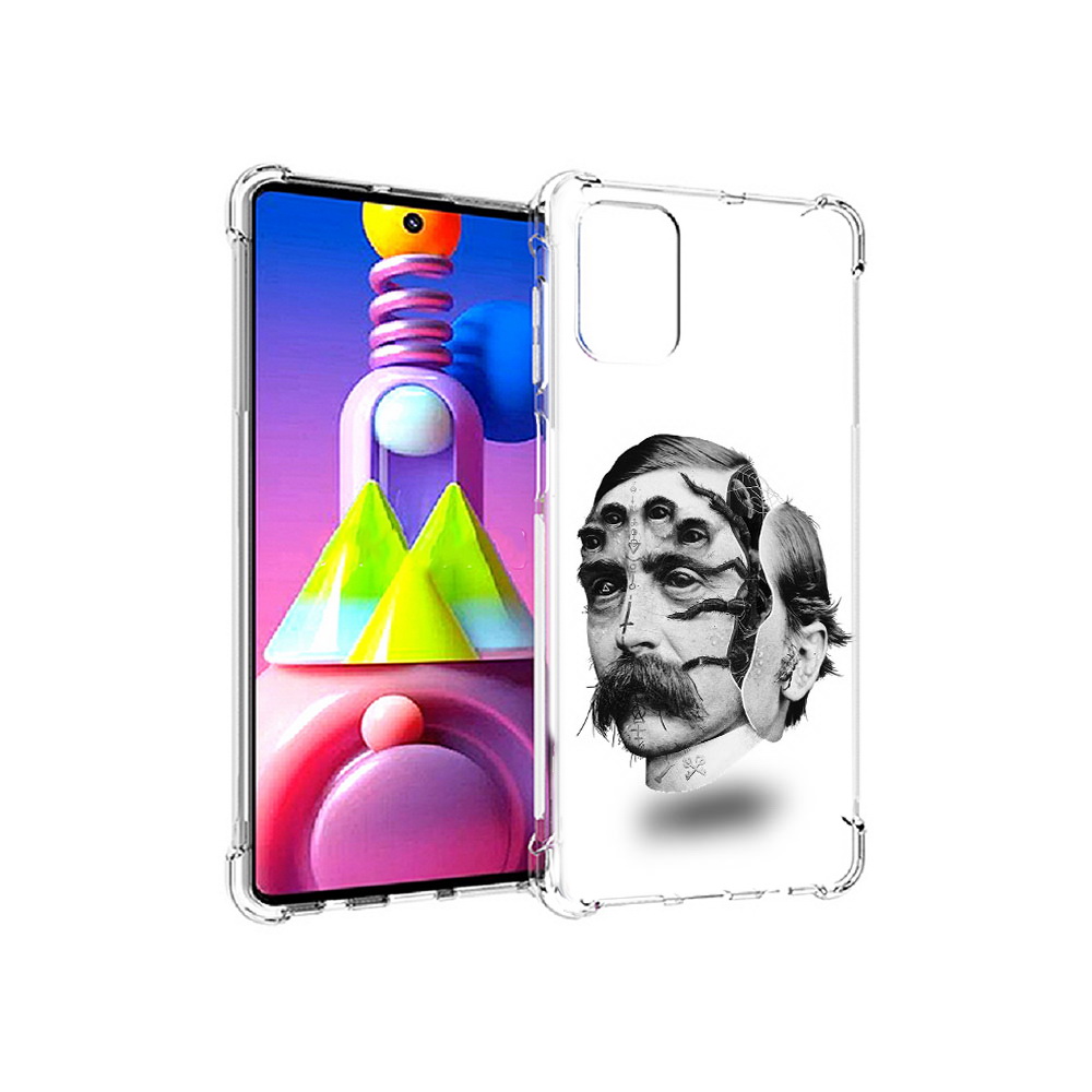 

Чехол MyPads Tocco для Samsung Galaxy M51 страшное лицо мужчины (PT156838.490.629), Прозрачный, Tocco