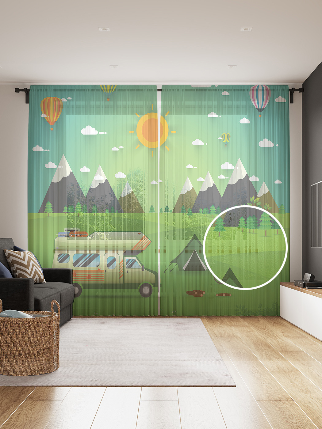 

Фототюль JoyArty "Органический виноград" 145x265см, 2 полотна, лента, 50 крючков, Органический виноград