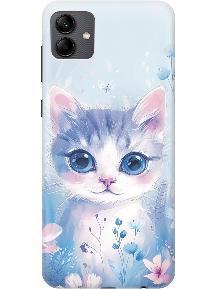 

Силиконовый чехол на Samsung Galaxy A04 с принтом "Котик в цветах", Прозрачный;белый;голубой;розовый, 766735012