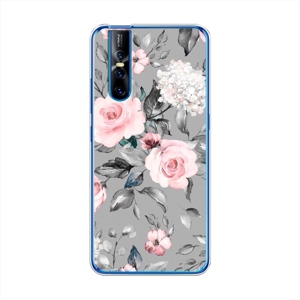 фото Чехол awog "розы на сером" для vivo v15 pro