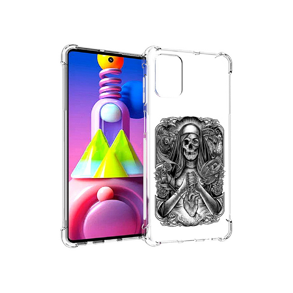 

Чехол MyPads Tocco для Samsung Galaxy M51 скелет с сердцем (PT156838.490.603), Прозрачный, Tocco
