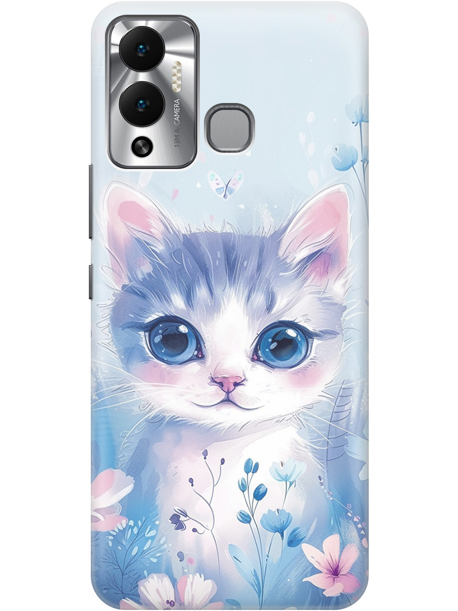 

Силиконовый чехол на Infinix Hot 12 Play NFC с принтом "Котик в цветах", 743694412