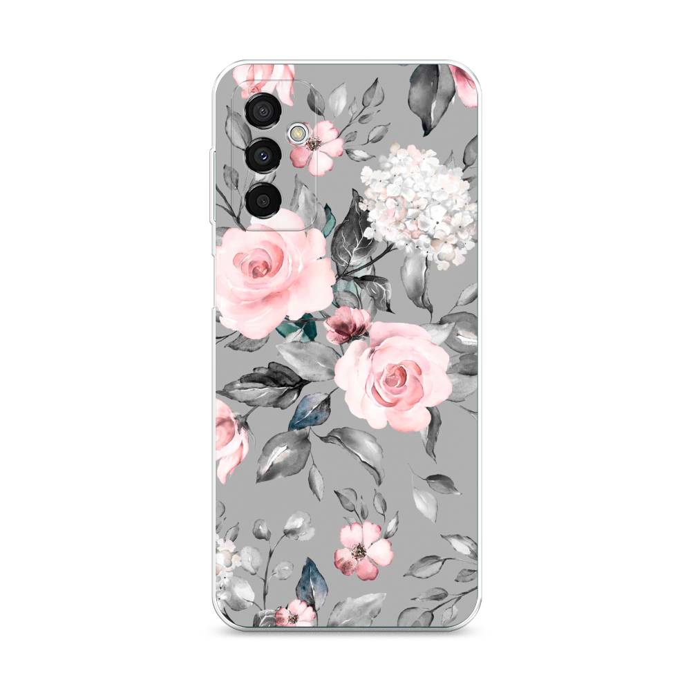 фото Чехол awog "розы на сером" для samsung galaxy m23 5g