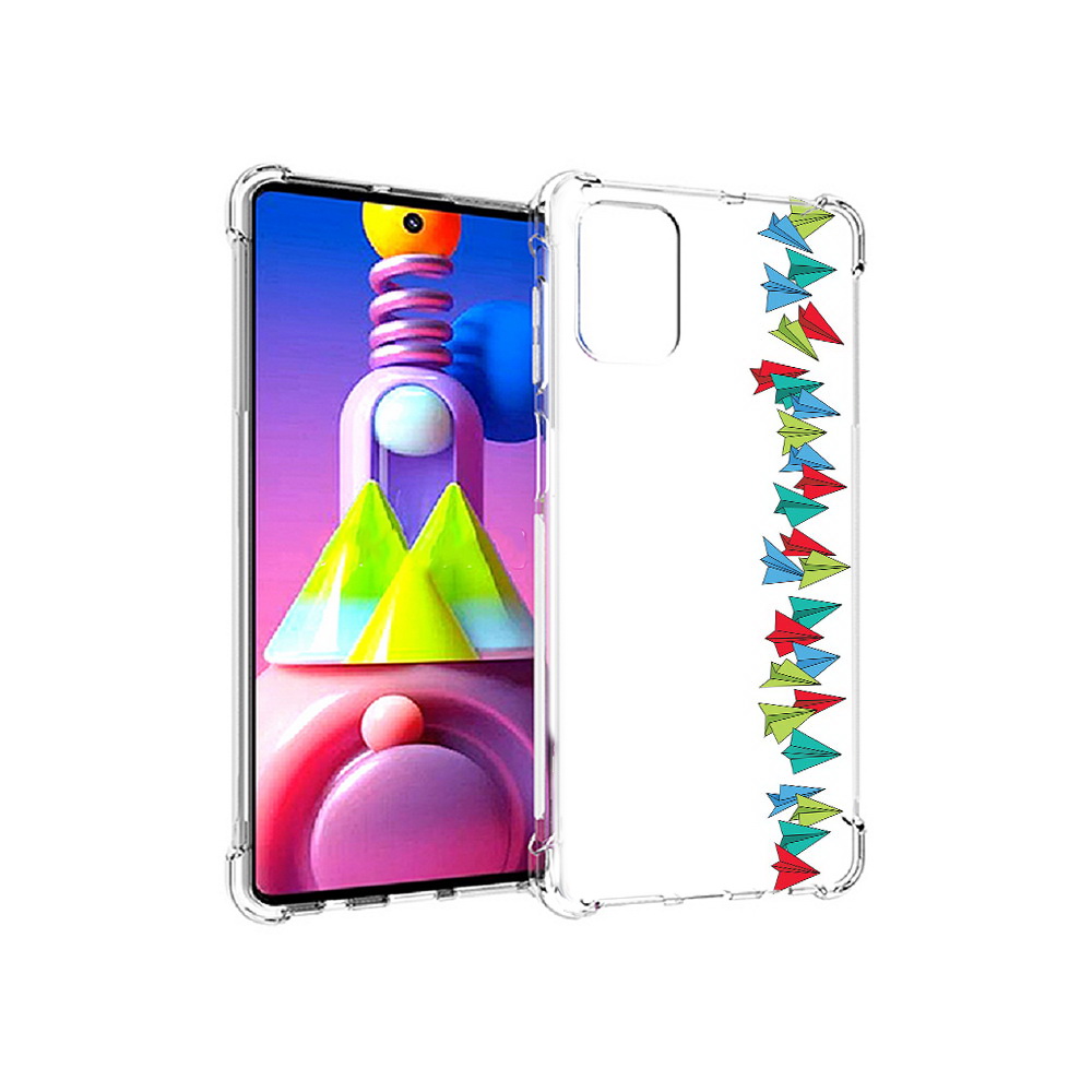 

Чехол MyPads Tocco для Samsung Galaxy M51 самолетики из листочков (PT156838.490.593), Прозрачный, Tocco