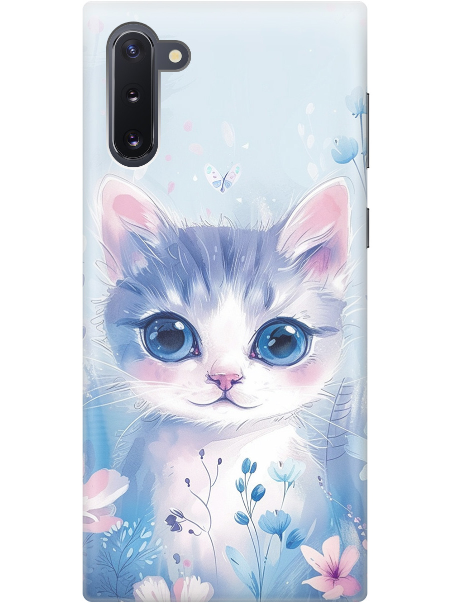 

Силиконовый чехол на Samsung Galaxy Note 10 с принтом "Котик в цветах", Прозрачный;белый;голубой;розовый, 721799212