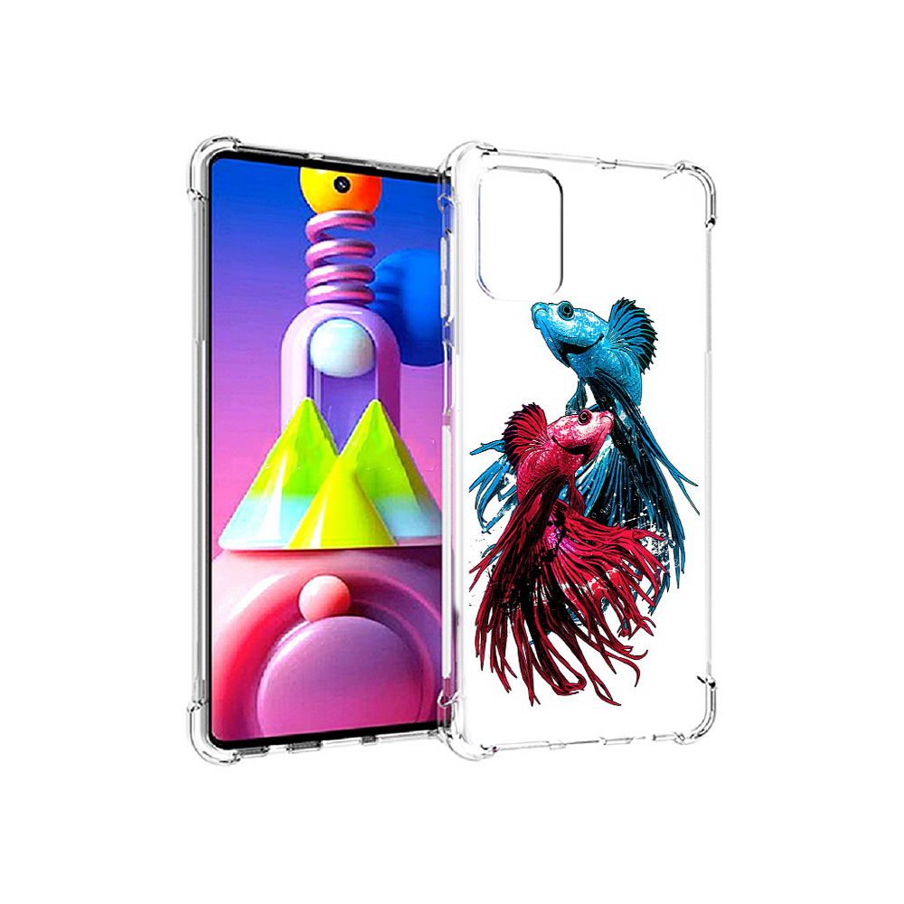 

Чехол MyPads Tocco для Samsung Galaxy M51 рыбы петушки (PT156838.490.592), Прозрачный, Tocco