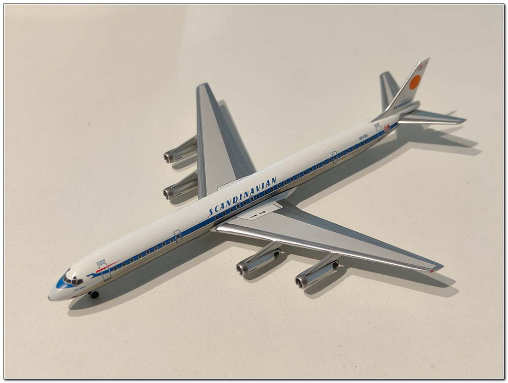 

Модель коллекционная AEROCLASSICS Douglas DC-8-63 scanair se-dbl (длина 14,28 см)