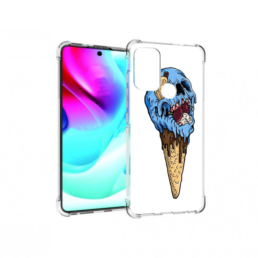 

Чехол MyPads Tocco для Motorola Moto G60S мороженное череп (PT227079.361.484), Прозрачный, Tocco