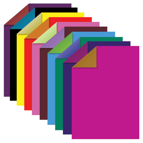 Бумага цветная мелованная двуцветная Остров сокровищ (10 листов, А4, 210х297мм) 70 уп