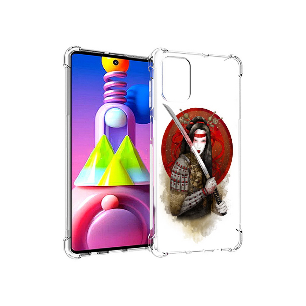 

Чехол MyPads Tocco для Samsung Galaxy M51 рисованная девушка с катаной (PT156838.490.580), Прозрачный, Tocco