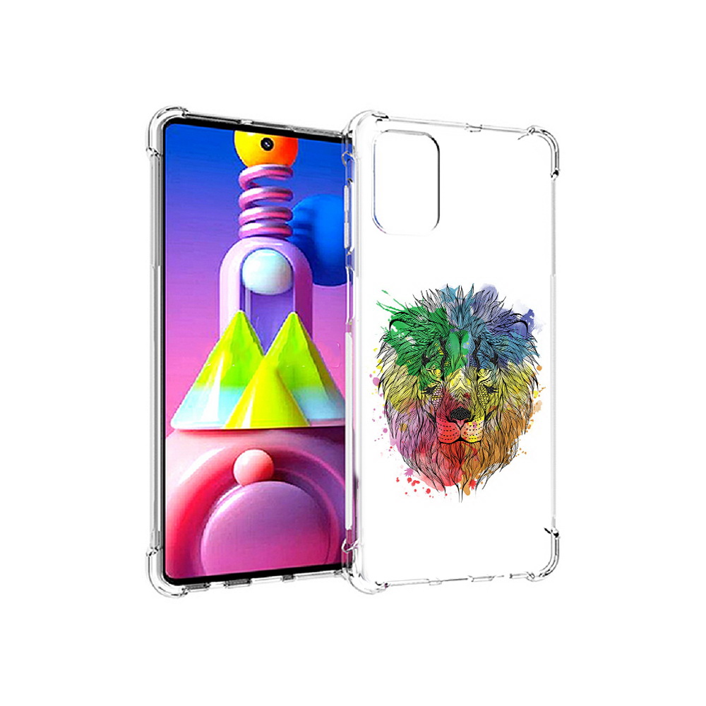 

Чехол MyPads Tocco для Samsung Galaxy M51 разноцветный гордый лев (PT156838.490.573), Прозрачный, Tocco