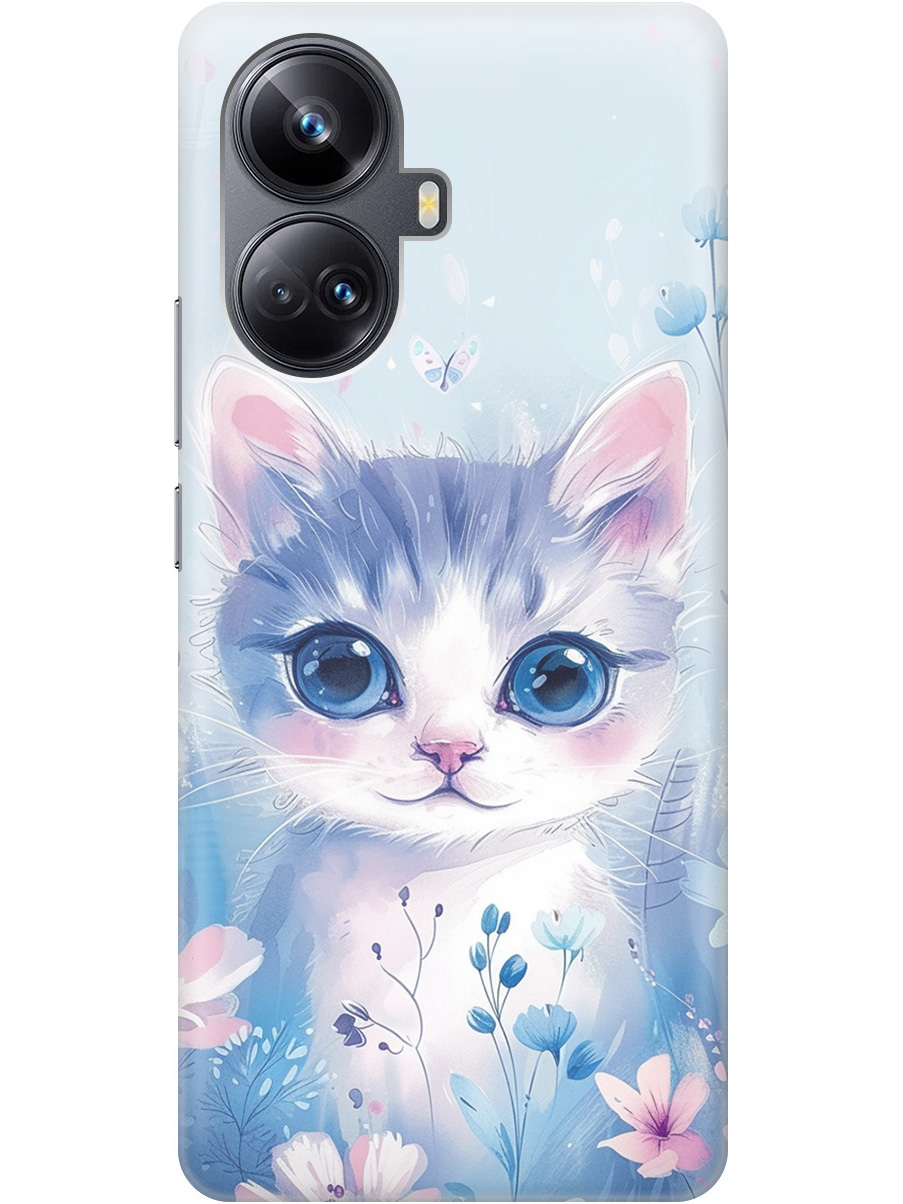 

Силиконовый чехол на Realme 10 Pro+ с принтом "Котик в цветах", Прозрачный;белый;голубой;розовый, 768741912