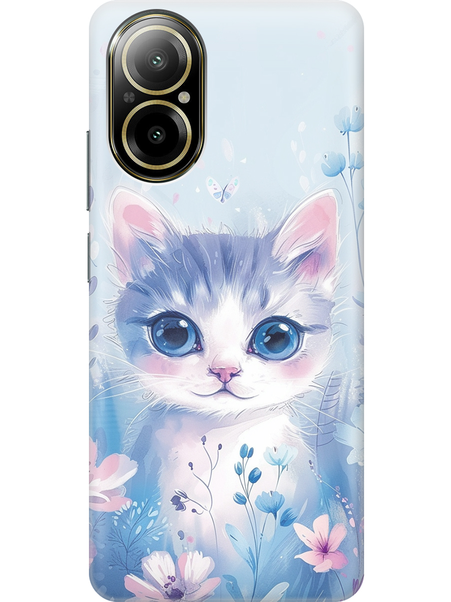 

Силиконовый чехол на Realme C67 с принтом "Котик в цветах", Прозрачный;белый;голубой;розовый, 780484612