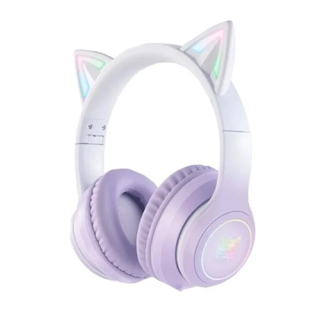 Игровые наушники Onikuma B90 Cat фиолетовые, Bluetooth