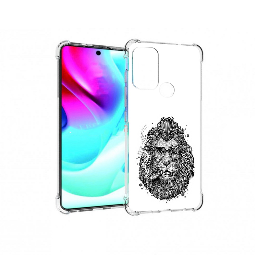 

Чехол MyPads Tocco для Motorola Moto G60S курящий лев (PT227079.361.432), Прозрачный, Tocco