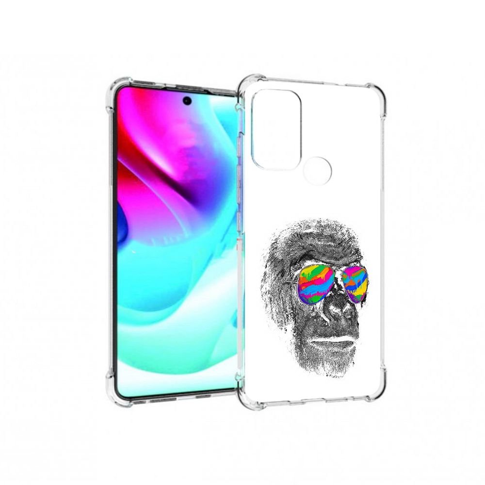 

Чехол MyPads Tocco для Motorola Moto G60S крутая обезьяна в очках (PT227079.361.422), Прозрачный, Tocco
