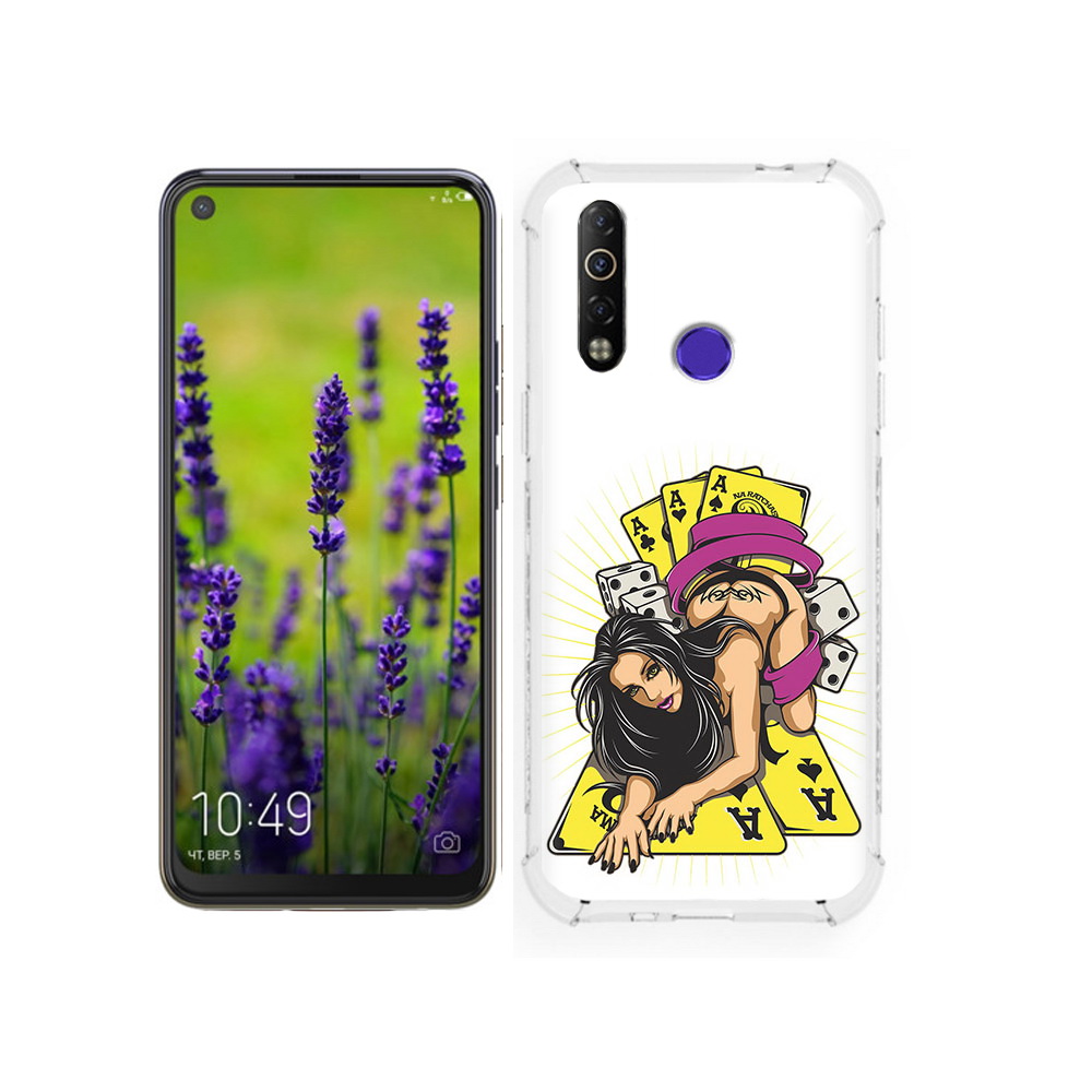 

Чехол MyPads Tocco для Tecno Camon 12 нарисованная девушка с игровыми картами, Tocco