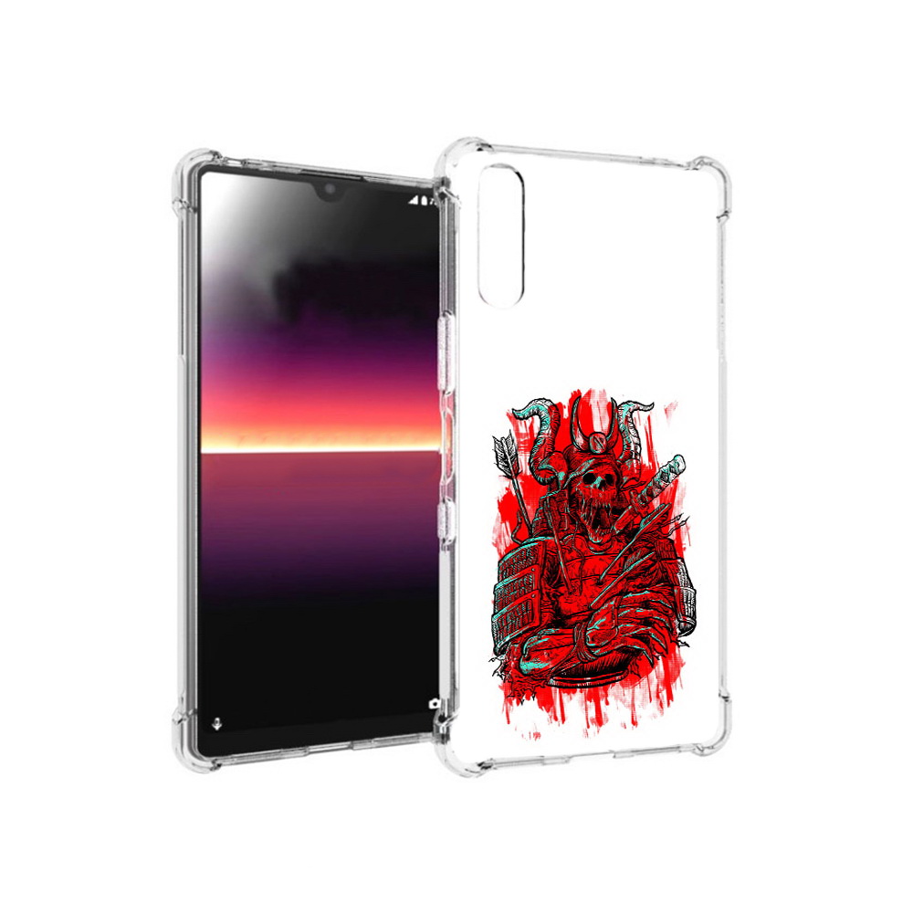 

Чехол MyPads Tocco для Sony Xperia L4 красный скелет воин (PT227010.235.413), Прозрачный, Tocco