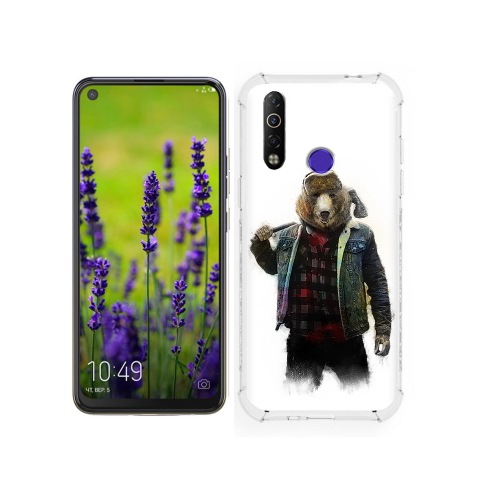 

Чехол MyPads Tocco для Tecno Camon 12 медведь с топором, Tocco