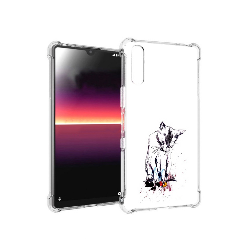

Чехол MyPads Tocco для Sony Xperia L4 кот и микки (PT227010.235.399), Прозрачный, Tocco