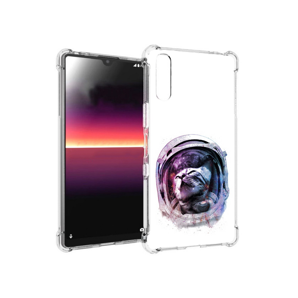 

Чехол MyPads Tocco для Sony Xperia L4 кот в шлеме (PT227010.235.396), Прозрачный, Tocco