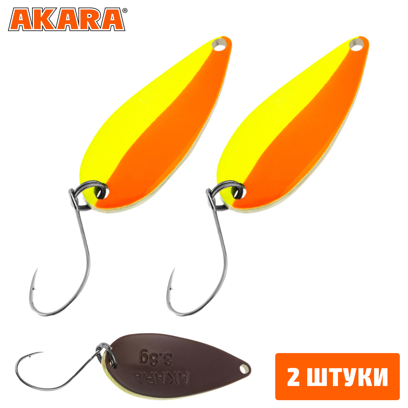

Блесна колебалка Akara Trout Time Megami 3,8гр. 39 (2 Штуки), Megami 3,8