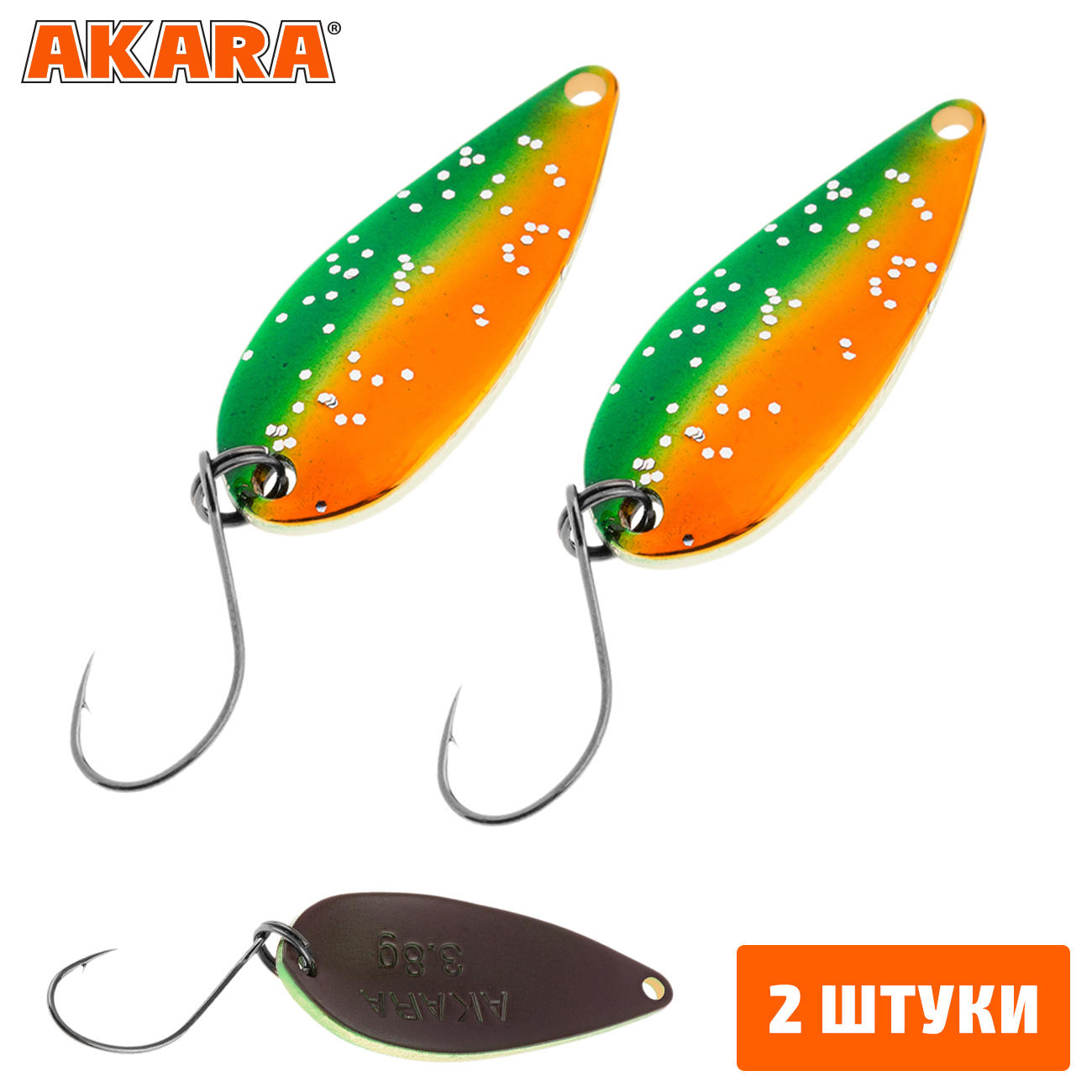 

Блесна колебалка Akara Trout Time Megami 3,8гр. 36 (2 Штуки), Megami 3,8
