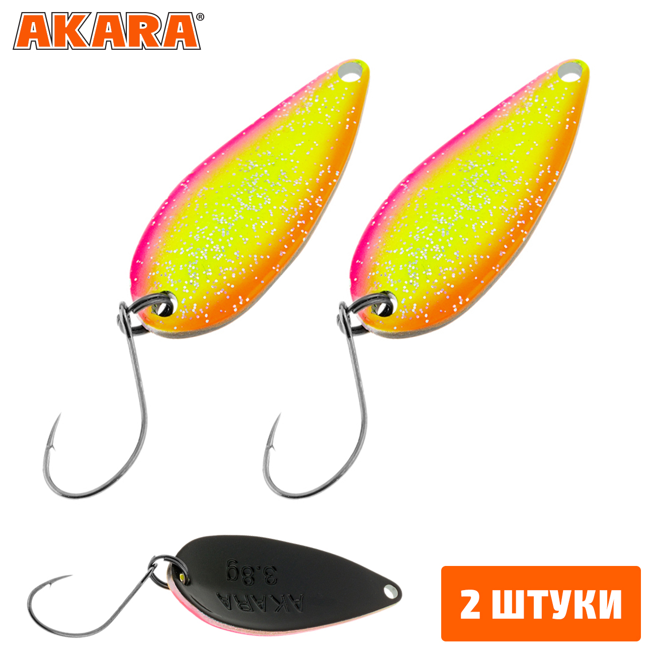 

Блесна колебалка Akara Trout Time Megami 3,8гр. 52 (2 Штуки), Megami 3,8