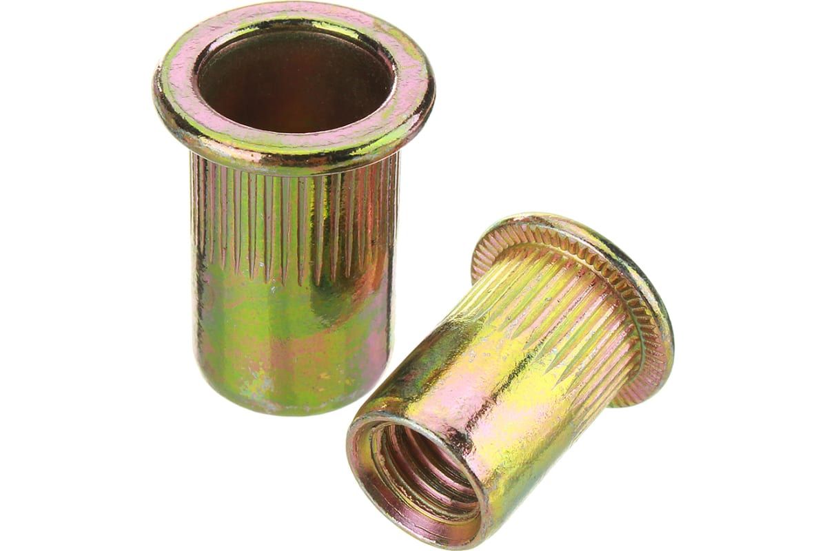 Резьбовая заклепка STARFIX М8 цилиндрический бортик, желтый цинк, 150 шт. SMC1-48530-150