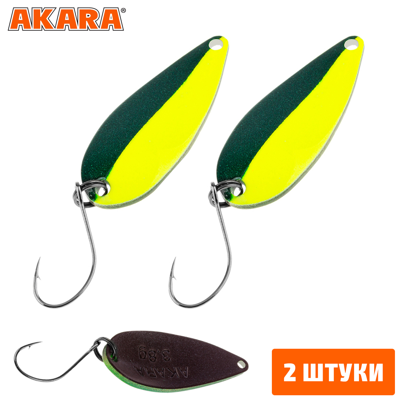 

Блесна колебалка Akara Trout Time Megami 3,8гр. 32 (2 Штуки), Megami 3,8