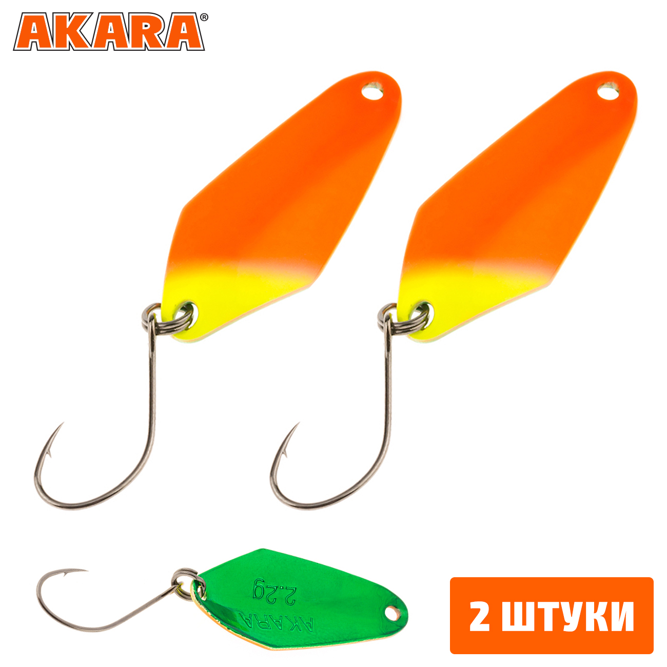 

Блесна колеблющаяся Akara Trout Time Tanto 2,8гр. 37 (2 Штуки), Tanto 2,8