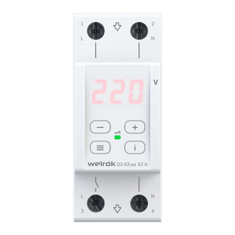 

Реле напряжения Welrok D2-63 red, D2-63 red