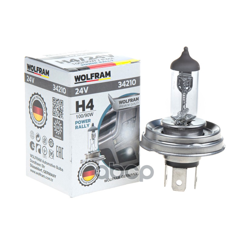 Лампа 24V H4 100/90W P45t WOLFRAM HALOGEN BULB 1 шт. картон 34210  1шт